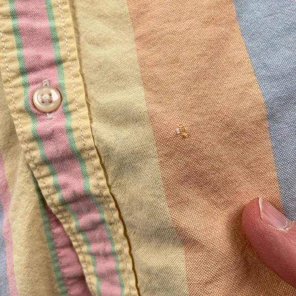 J Crew Shirt Mens Large Colorful Fun Striped Oxford Button Down Slim Fit - Picture 3 of 10